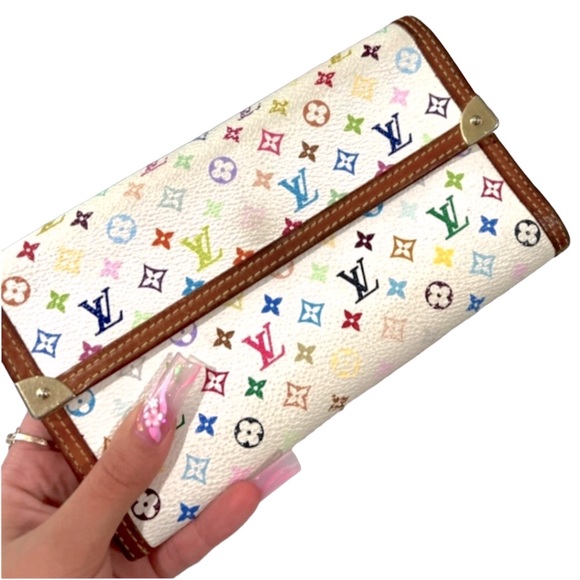 100% AUTHENTIC LOUIS VUITTON MULTICOLOR PORTE TRESOR INTERNATIONAL WALLET